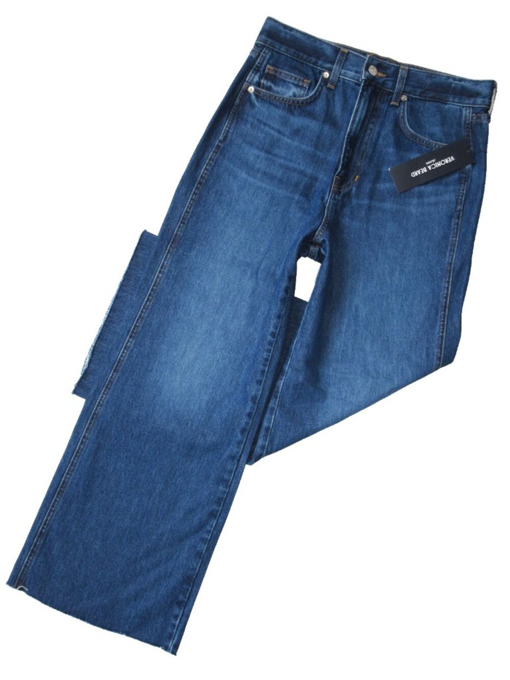 NWT Veronica Beard Taylor in Bright Blue High Rise Wide-Leg Cropped Jeans 28